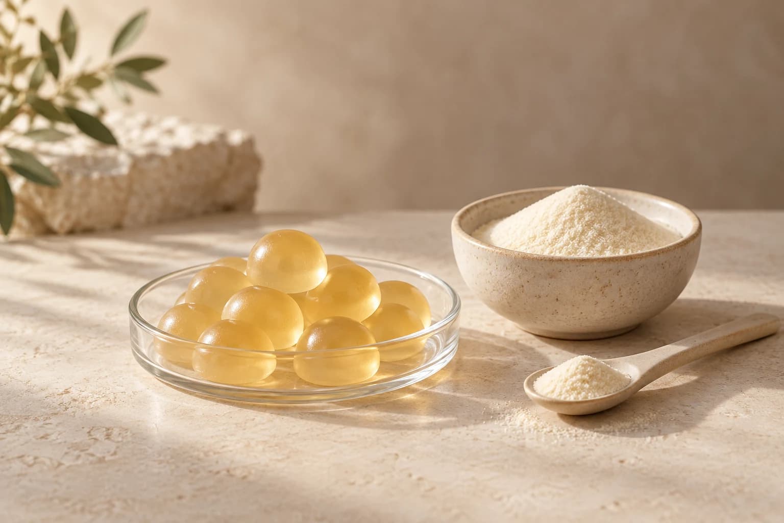 Illustrative gummies & powder blends still life
