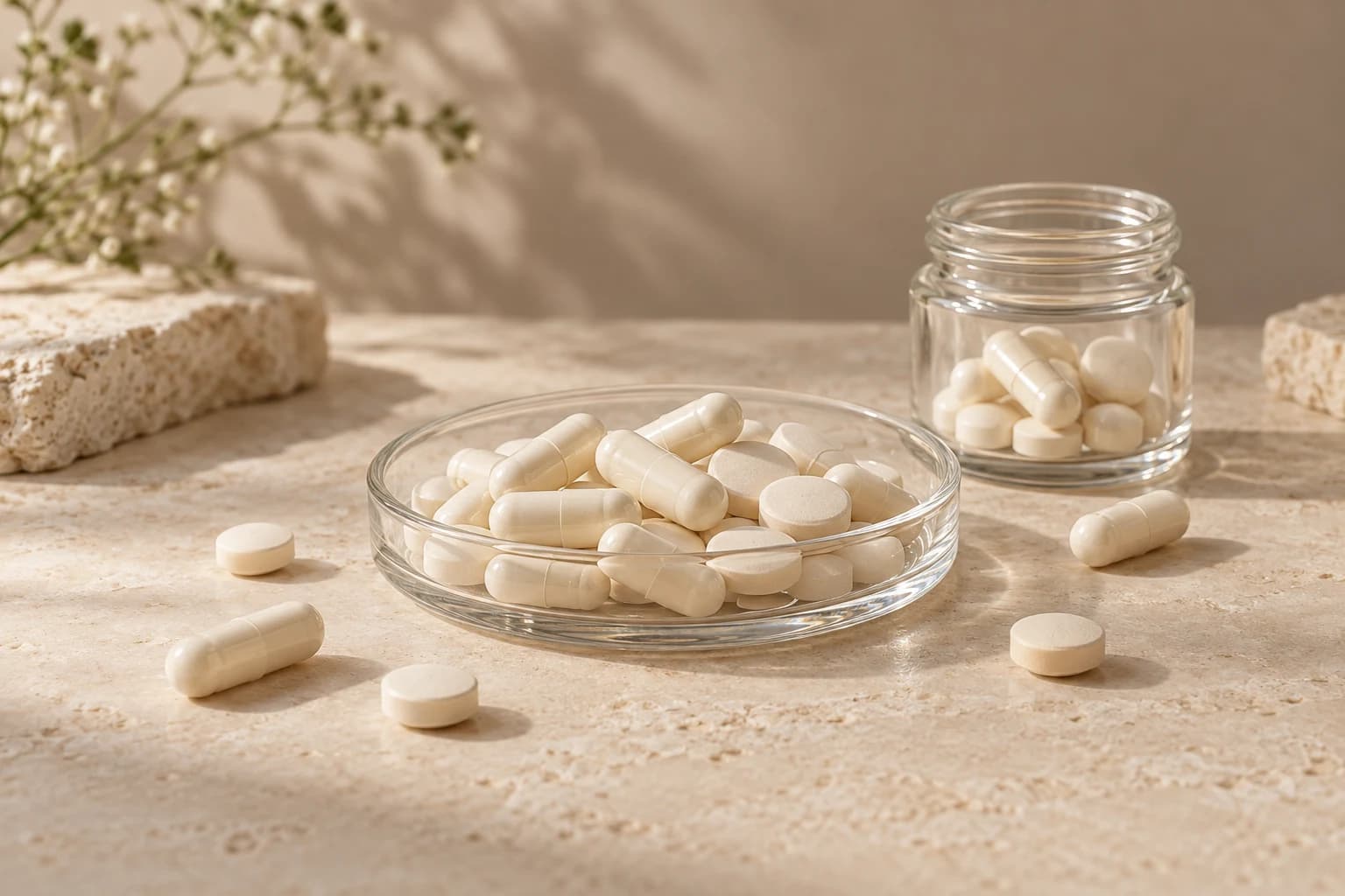 Illustrative tablets & hard capsules still life